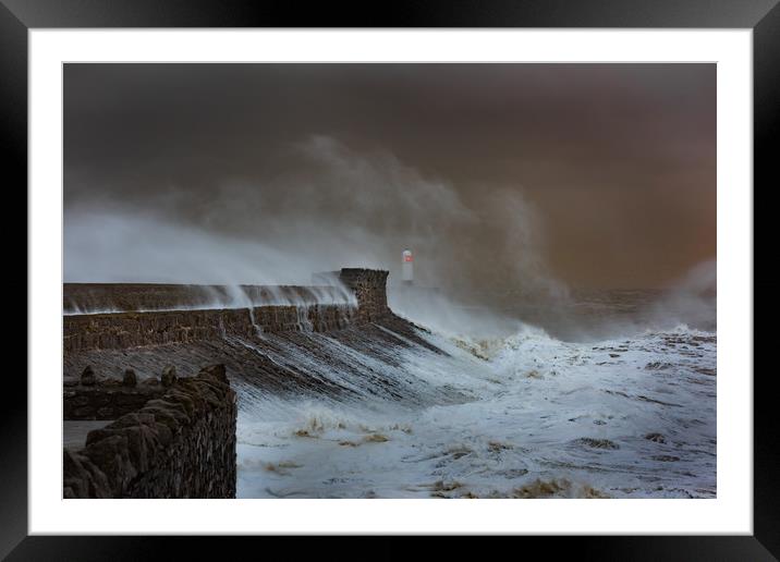Storm at Porthcawl. Framed Mounted Print by Bryn Morgan