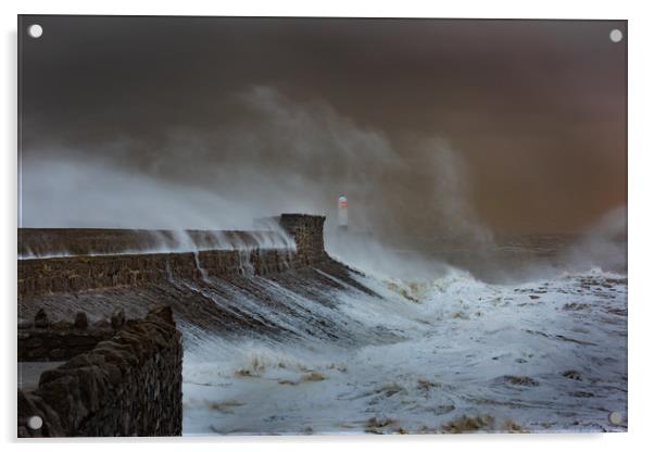 Storm at Porthcawl. Acrylic by Bryn Morgan