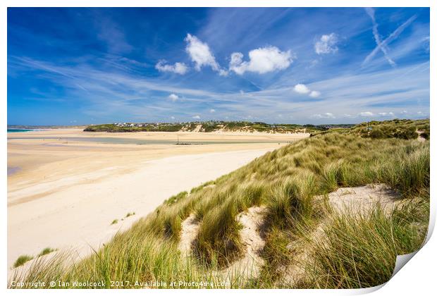 Porthkidney Sands Beach Cornwall England Print by Ian Woolcock