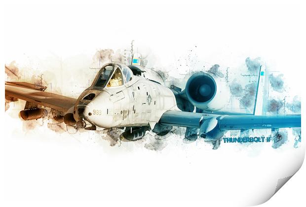 A-10 Thunderbolt Tech Print by J Biggadike