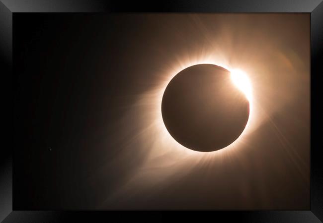 Diamond Ring and the End of Totality Framed Print by John Finney