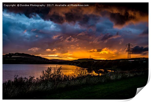Dundee sunset at Piperdam Golf resort Print by Dundee Photography