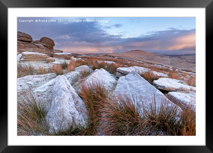 Icy View of Dartmoor Framed Mounted Print by Bruce Little