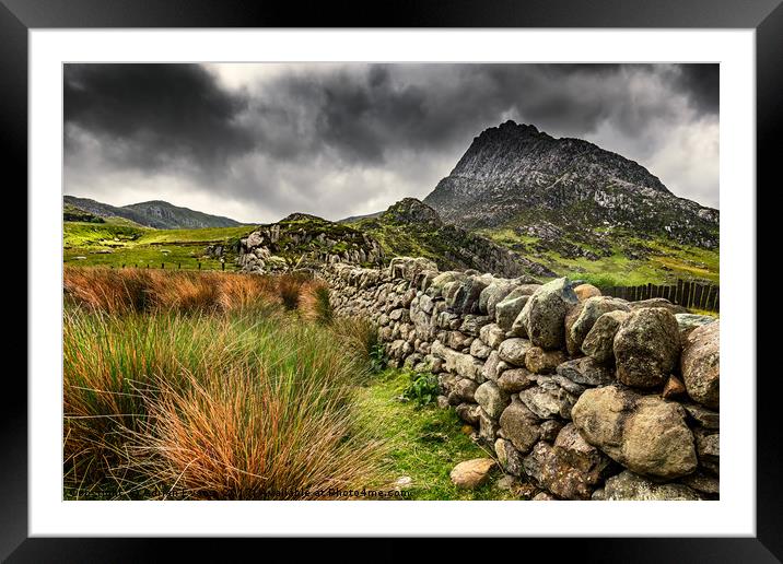 Tryfan Mountain East Face Wales Framed Mounted Print by Adrian Evans
