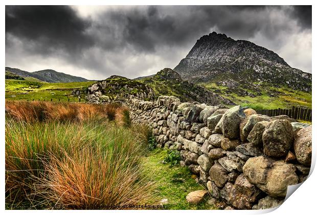 Tryfan Mountain East Face Wales Print by Adrian Evans