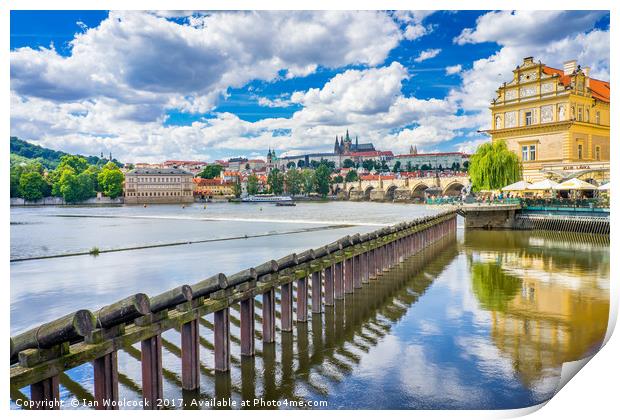 River Vltava  Prague Czech Republic Print by Ian Woolcock