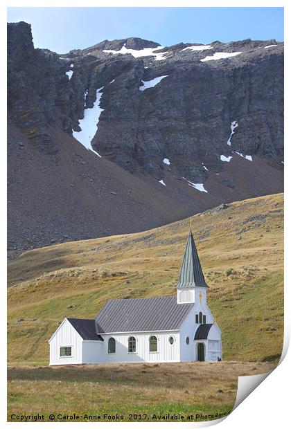 Norwegian Lutheran Church, Grytvikin Print by Carole-Anne Fooks