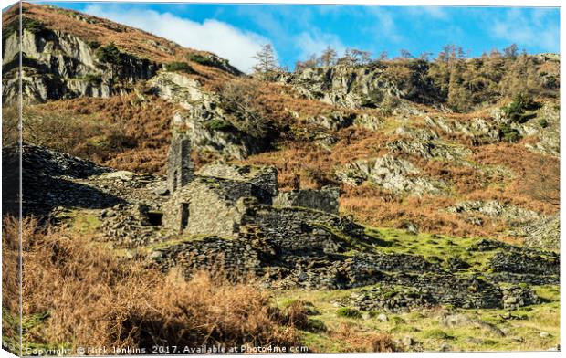 Slate Quarry Ruins Tilberthwaite Lake District Canvas Print by Nick Jenkins
