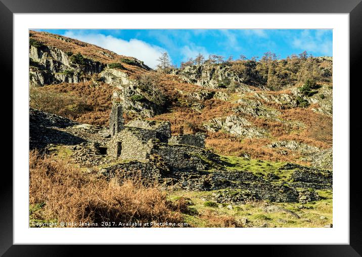 Slate Quarry Ruins Tilberthwaite Lake District Framed Mounted Print by Nick Jenkins