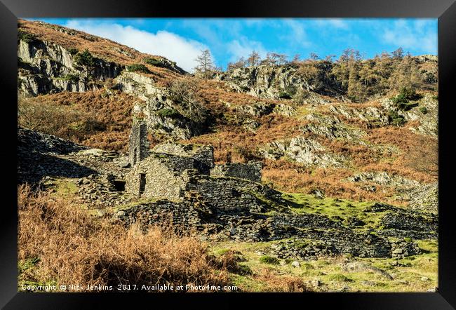 Slate Quarry Ruins Tilberthwaite Lake District Framed Print by Nick Jenkins