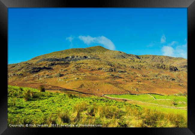 Coniston Old Man from Walna Scar Road Lakeland Framed Print by Nick Jenkins