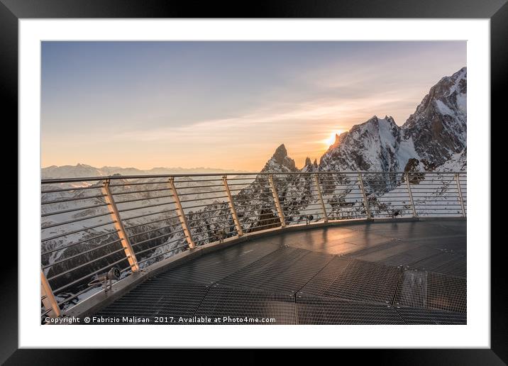 Sunset view from the top of SkyWay Mont Blanc  Framed Mounted Print by Fabrizio Malisan
