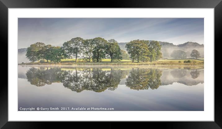 Early Morning at Esthwaite, Lake District, Cumbria Framed Mounted Print by Garry Smith
