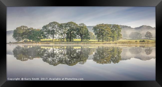 Early Morning at Esthwaite, Lake District, Cumbria Framed Print by Garry Smith