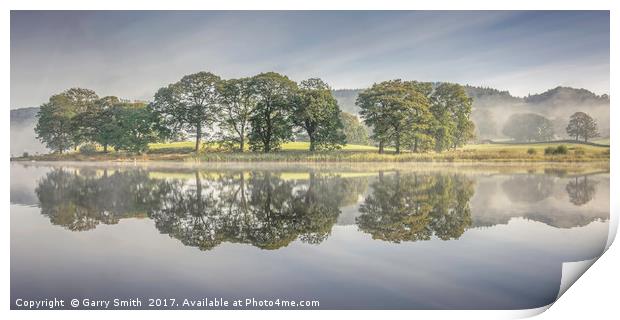Early Morning at Esthwaite, Lake District, Cumbria Print by Garry Smith