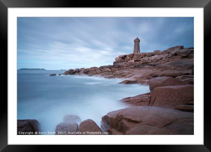 Mean Ruz Lighthouse, Ploumanach, Brittany Framed Mounted Print by Garry Smith
