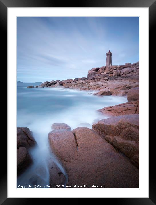 Mean Ruz Lighthouse, Ploumanach, Brittany Framed Mounted Print by Garry Smith