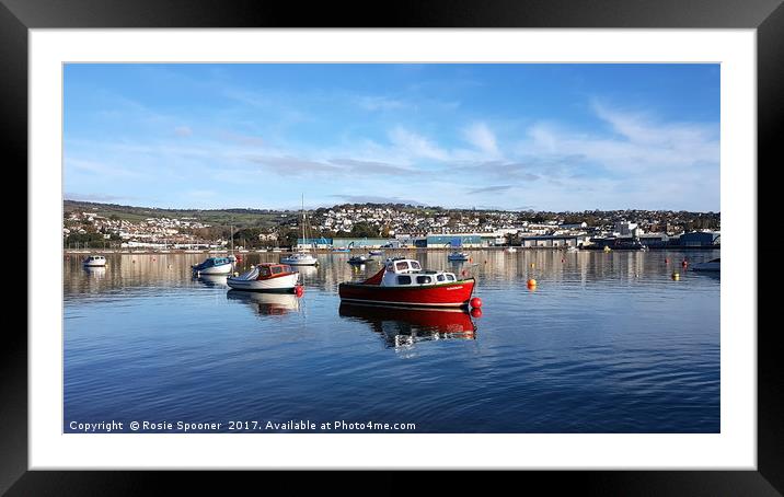 Calm day on the River Teign viewed from Shaldon  Framed Mounted Print by Rosie Spooner