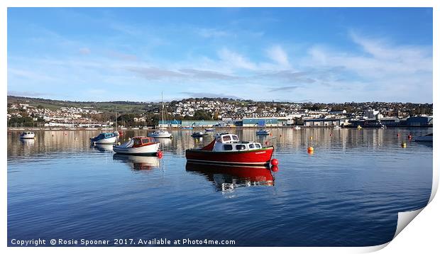Calm day on the River Teign viewed from Shaldon  Print by Rosie Spooner