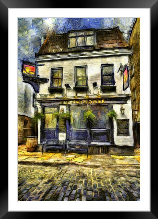 The Mayflower Pub London Van Gogh Framed Mounted Print by David Pyatt