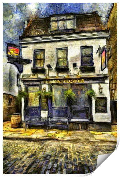 The Mayflower Pub London Van Gogh Print by David Pyatt