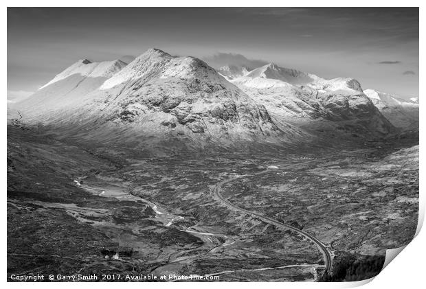Buchaille Etive Beag, Glencoe Valley, Scotland. Print by Garry Smith