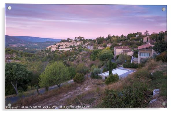 Bonnieux Dawn, Provence, France. Acrylic by Garry Smith