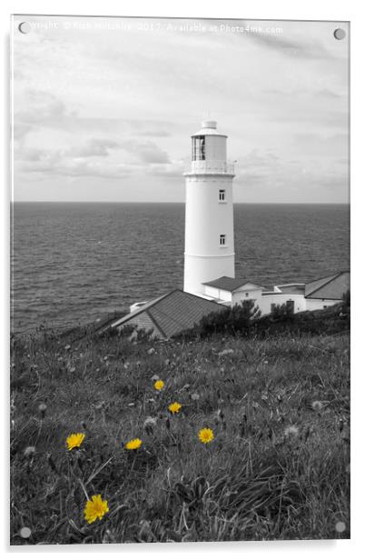 Trevose Lighthouse Acrylic by Rich Wiltshire