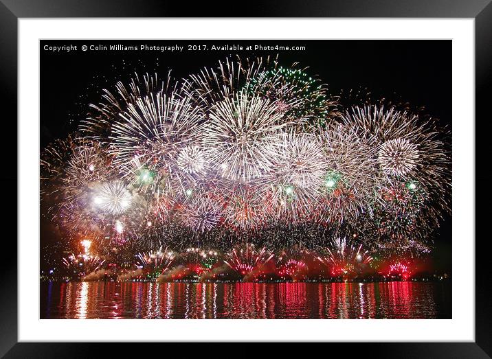 Perth WA Skyworks Australia day 2015 - 3 Framed Mounted Print by Colin Williams Photography