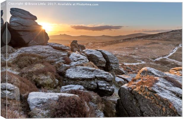 Sunrise over Dartmoor Canvas Print by Bruce Little