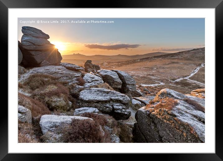 Sunrise over Dartmoor Framed Mounted Print by Bruce Little