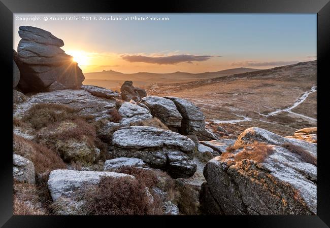 Sunrise over Dartmoor Framed Print by Bruce Little