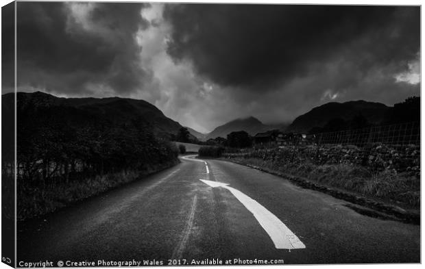 Borrowdale Road Arrow Canvas Print by Creative Photography Wales