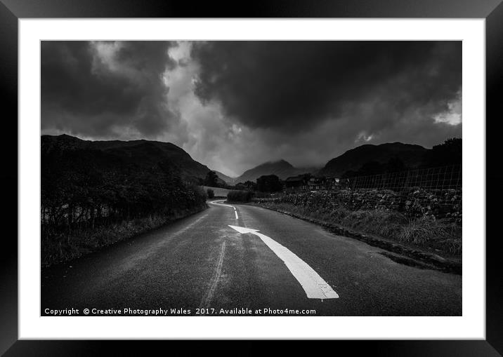 Borrowdale Road Arrow Framed Mounted Print by Creative Photography Wales