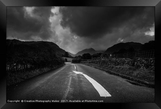 Borrowdale Road Arrow Framed Print by Creative Photography Wales