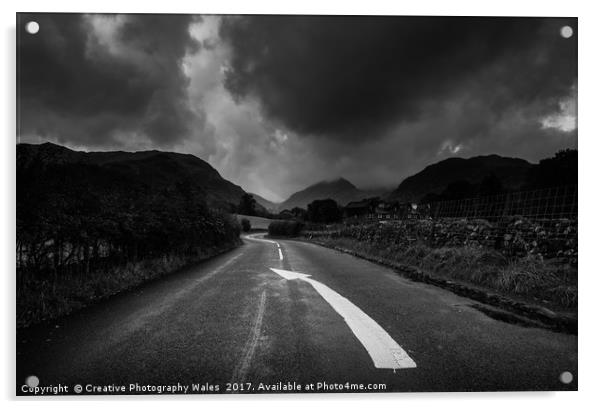 Borrowdale Road Arrow Acrylic by Creative Photography Wales