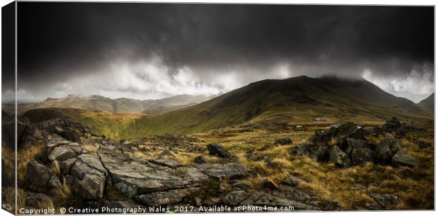 Great Gable Panorama  Canvas Print by Creative Photography Wales