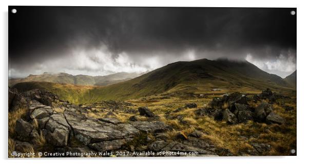 Great Gable Panorama  Acrylic by Creative Photography Wales