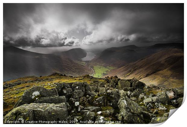 View from Great Gable Print by Creative Photography Wales