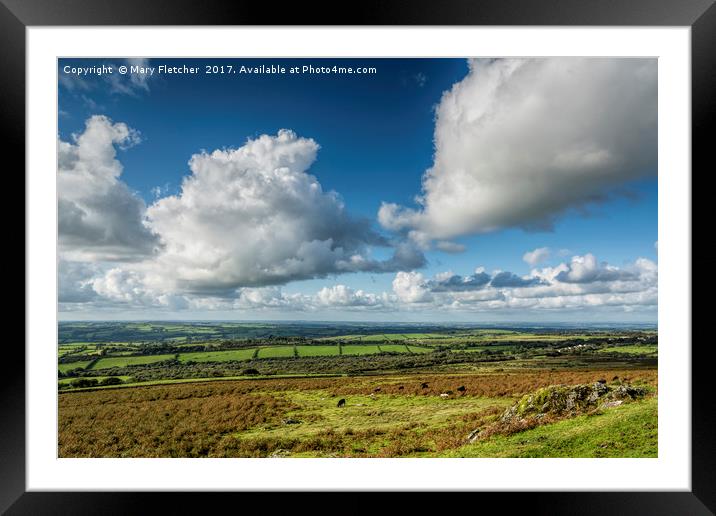 Views from Sourton Tor Framed Mounted Print by Mary Fletcher