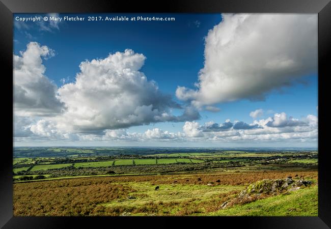 Views from Sourton Tor Framed Print by Mary Fletcher