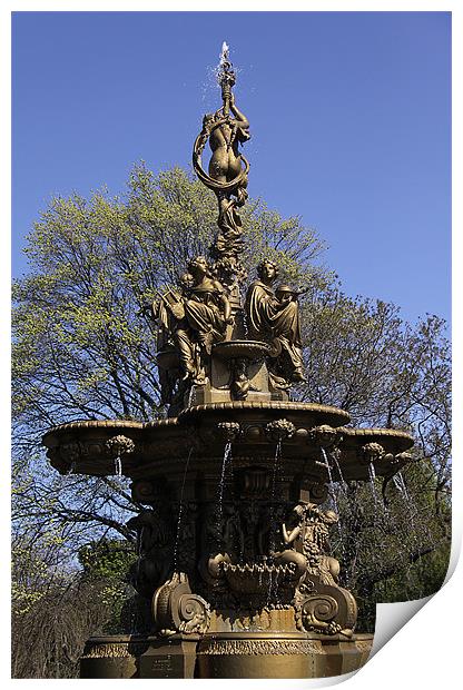 Ross Fountain in Princes Street Gardens, Edinburgh Print by Linda More