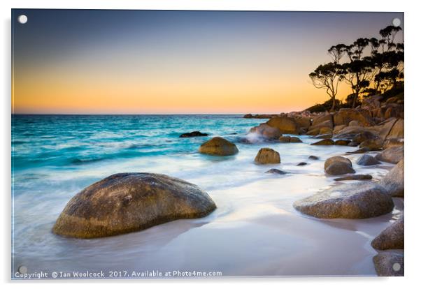 Dusk Binalong Bay Acrylic by Ian Woolcock