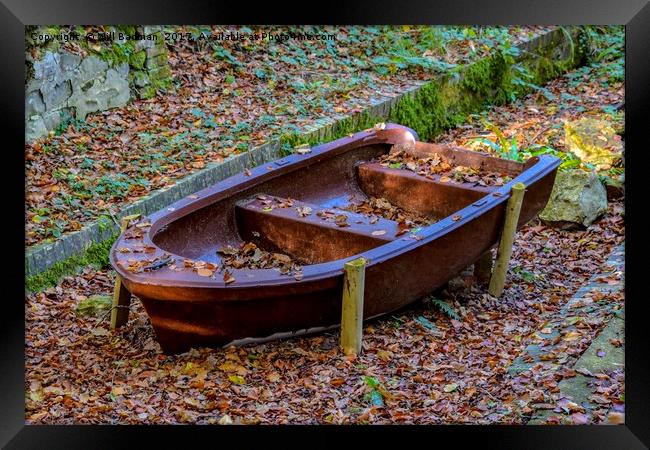 Old rusty boat at Chard Reservoir Somerset Uk Framed Print by Will Badman