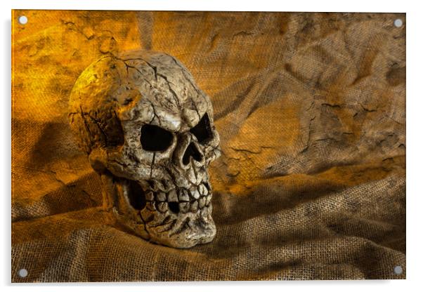 Skull And Sackcloth Acrylic by Steve Purnell