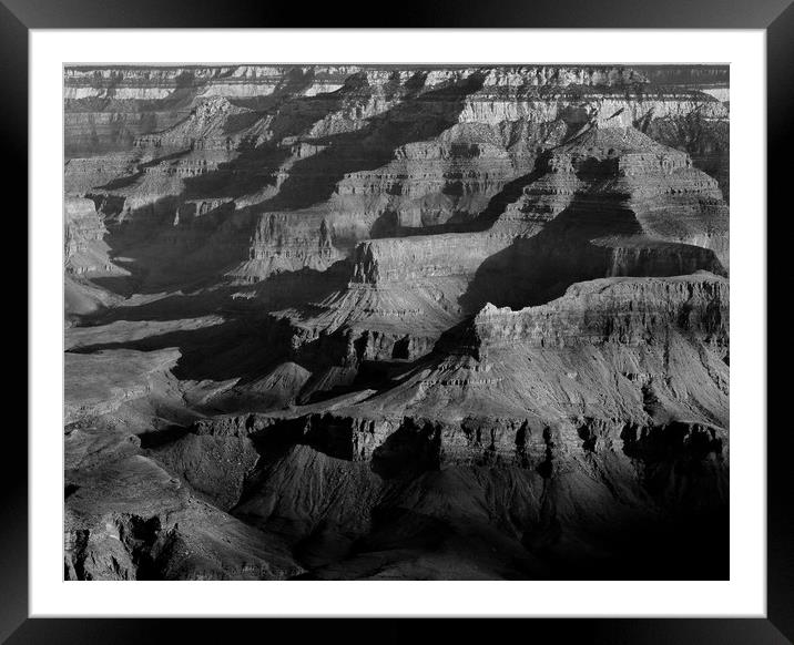 Shadows on the Silence: Grand Canyon Landscape Framed Mounted Print by Tammy Winand