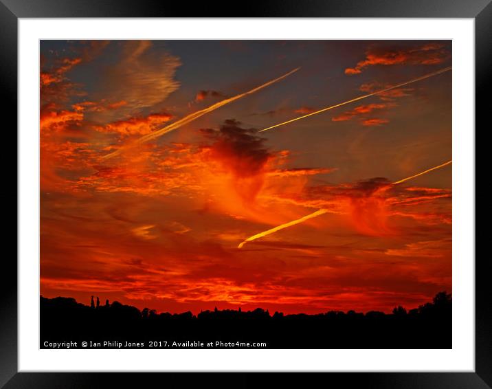 Sunset On Davenham, Cheshire Framed Mounted Print by Ian Philip Jones