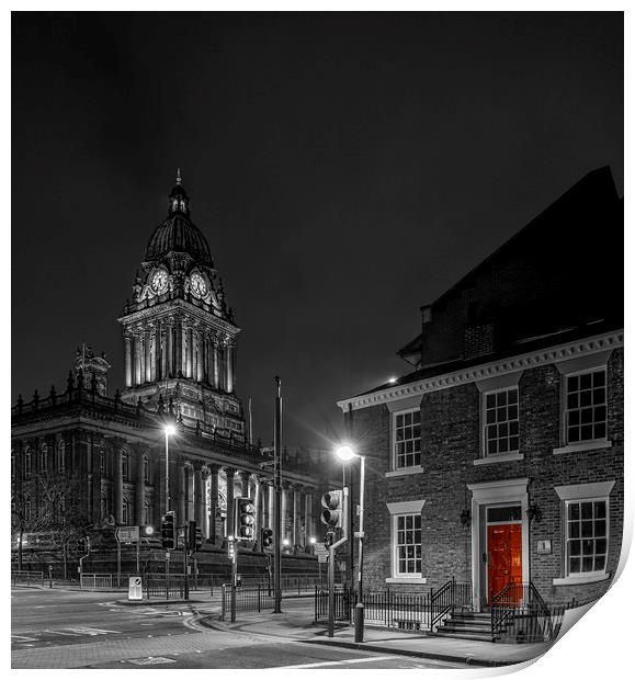 Leeds Town Hall at Night Print by John Hall