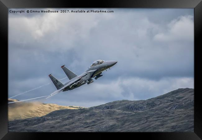 F-15 LOW LEVEL MACH LOOP Framed Print by Emma Woodhouse