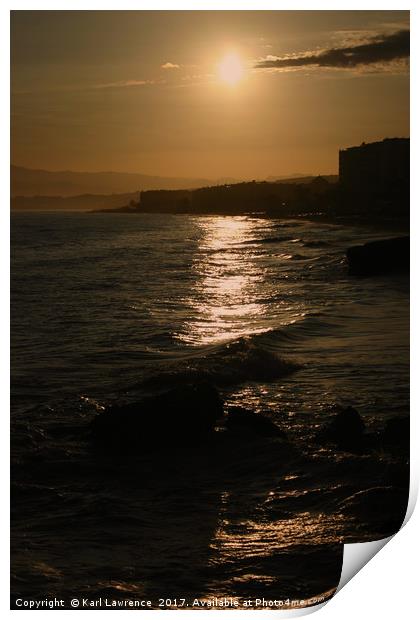 Sunset Over The Spainish Coast  Print by Karl Lawrence